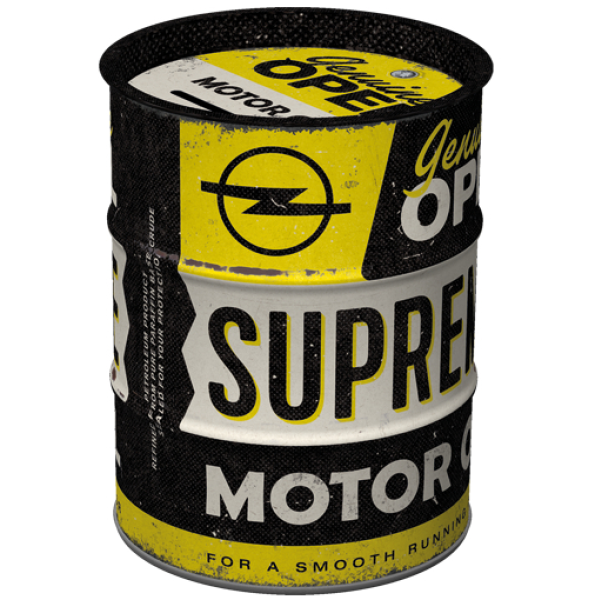 Nostalgic art säästölipas Opel Supreme Motor Oil