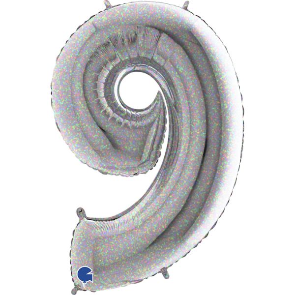 Foliopallo holografinen hopea nro 9