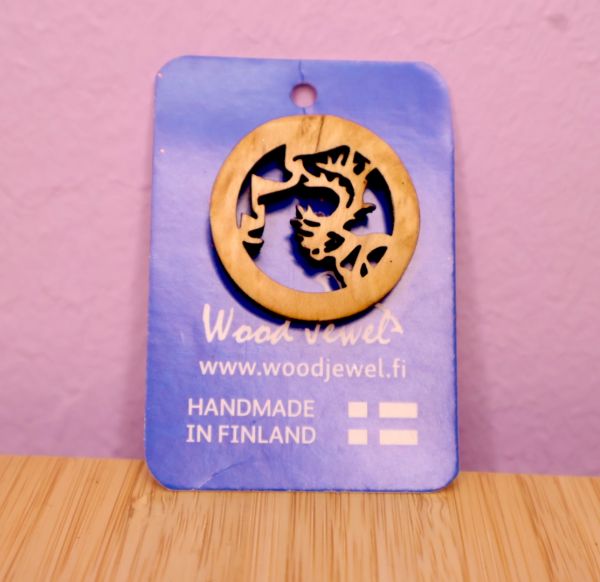 Woodjewel pinssi pyöreä poronpää
