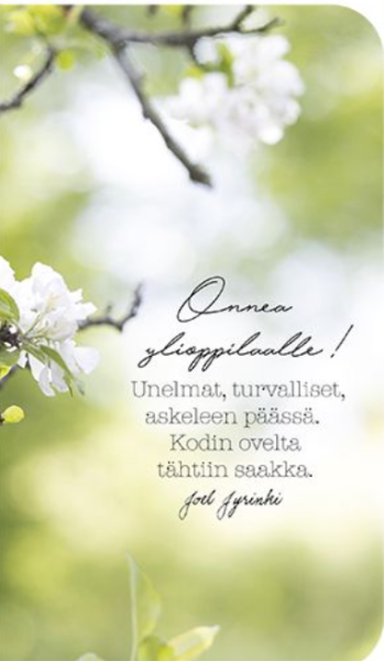 Joel Jyrinki kortti Onnea ylioppilaalle!