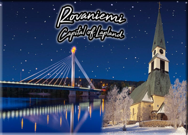 Lappituote magneetti Rovaniemi Jätkänkynttilä ja kirkko