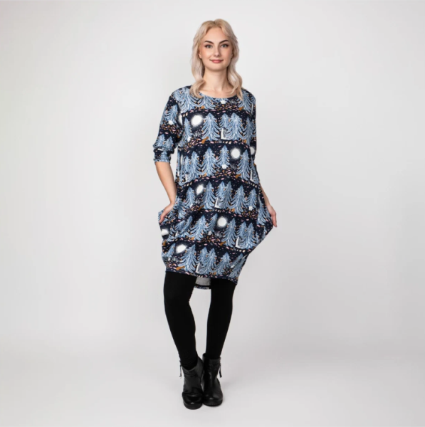 Martinex Muumi Iida-mekko Ikimetsä tummansininen-3