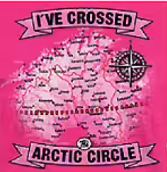 Mikebon magneetti I´ve crossed Arctic Circle pinkki