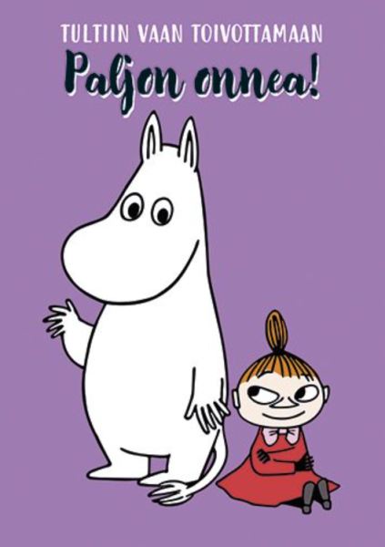 Muumi Muumipeikko ja Pikku Myy kortti violetti