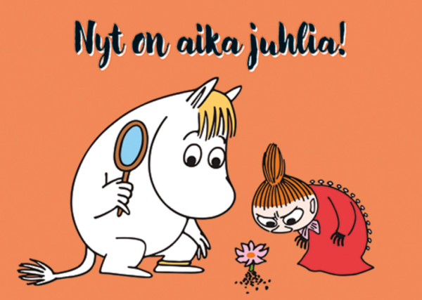 Muumi Nyt on aika juhlia! kortti