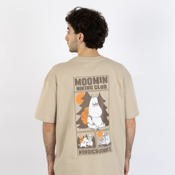 Aikuisten t-paita Hiking Club Beige-4