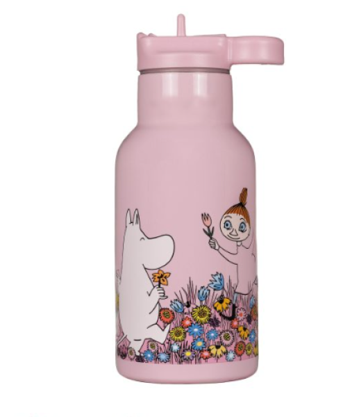 Muumi vesipullo Niityllä pinkki