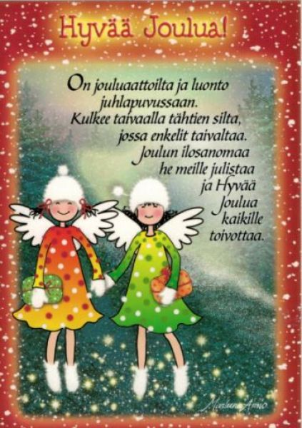 Ansio joulu luonto juhlapuvussa kortti