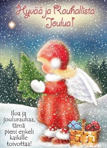Ansio joulu pikkuenkeli joulurauhaa kortti