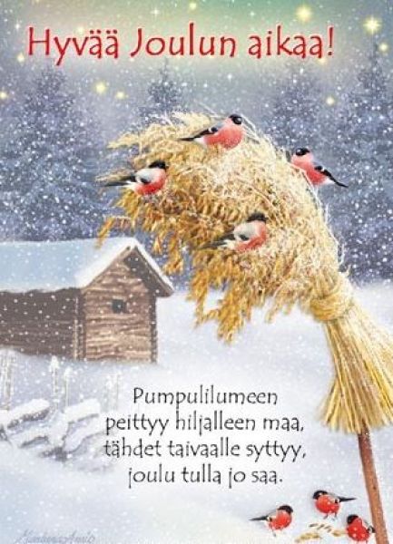 Ansio joulu pumpulilumeen kortti
