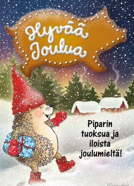 Ansio joulu siili piparin tuoksua kortti