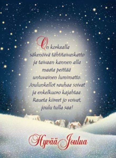 Ansio joulu tähtitaivaskatto kortti