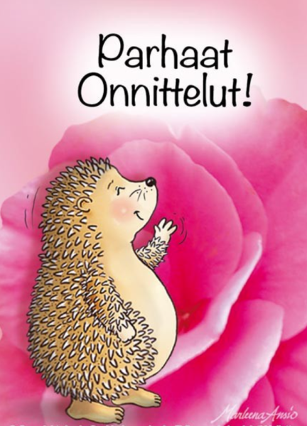 Ansio Siili parhaat onnittelut pinkki kortti