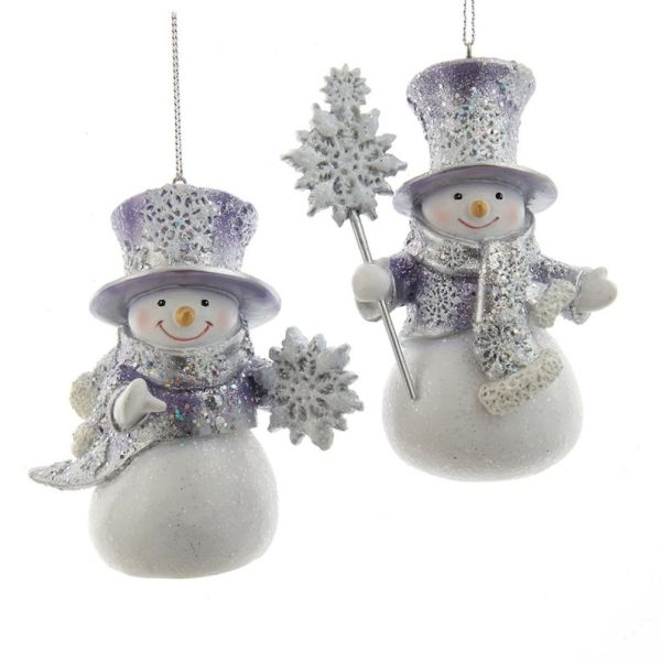 Kuusenkoriste lumiukko glitterhattu