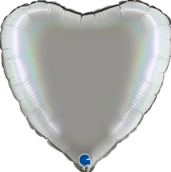 Foliopallo sydän hologrammi platina