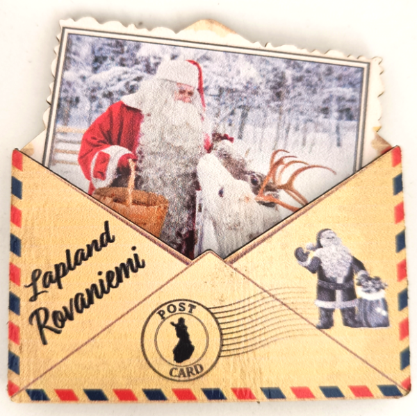 Giftis puumagneetti Joulupukki ja poro