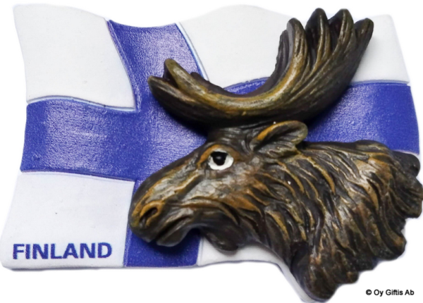 Giftis magneetti suomenlippu hirvellä