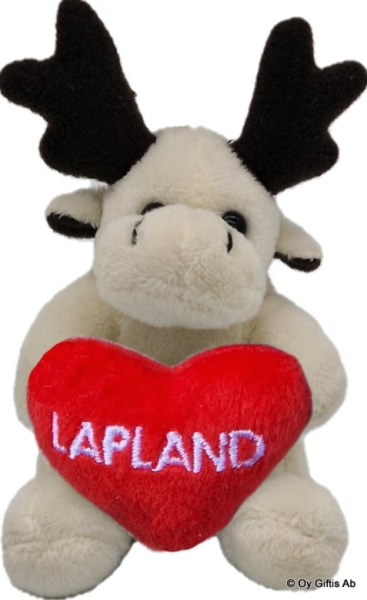 Poro pehmomagneetti valkoinen Lapland sydän