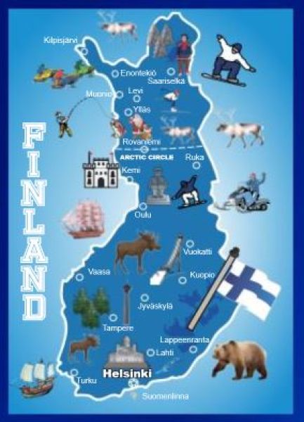 Giftis suomen kartta levymagneetti