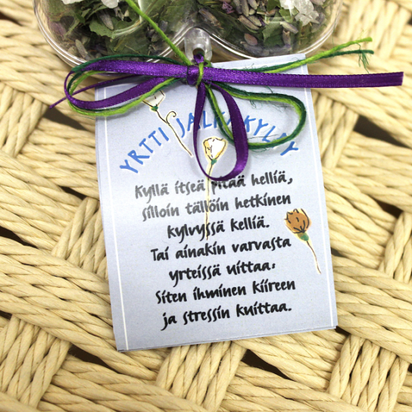 Idearapsakka yrttijalkakylpy sydän liila-3