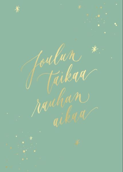 Kalligrafiastudio joulun taikaa rauhan aikaa kortti