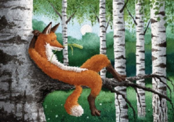 Katja Saario nokoset oksalla kortti