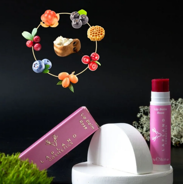 Lapland Cosmetics sävyttävä huulivoide rose 5g-3