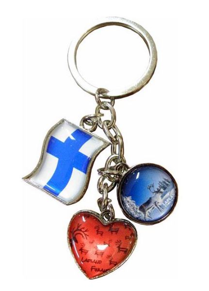Lappituote Suomenlippu 3-osainen avaimenperä