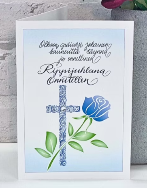 Lean verstas, Rippijuhlana onnitellen risti ja ruusu sininen