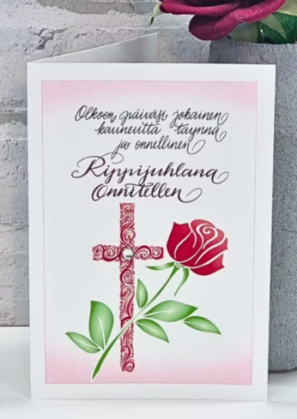 Lean verstas, Rippijuhlana onnitellen risti ja ruusu punainen