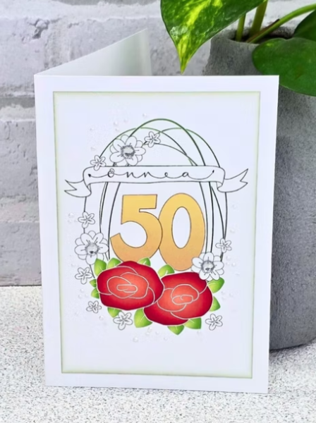 Lean verstas 50 Onnea kaksi ruusua