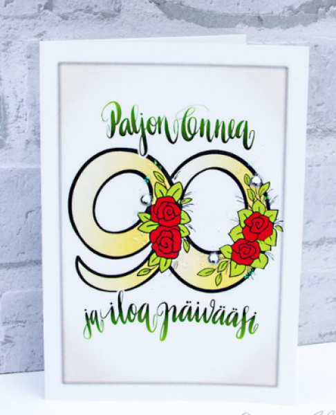 Lean verstas 90v Paljon onnea kortti