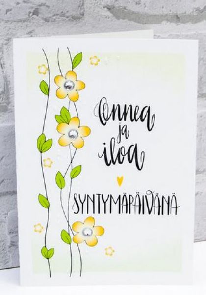 Lean verstas onnea ja iloa keltainen kortti