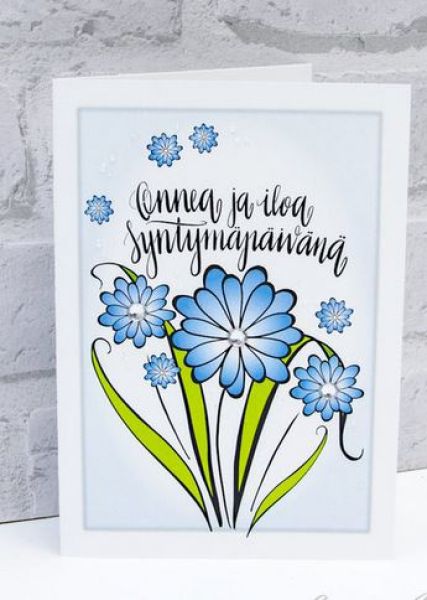 Lean verstas onnea ja iloa sininen kortti