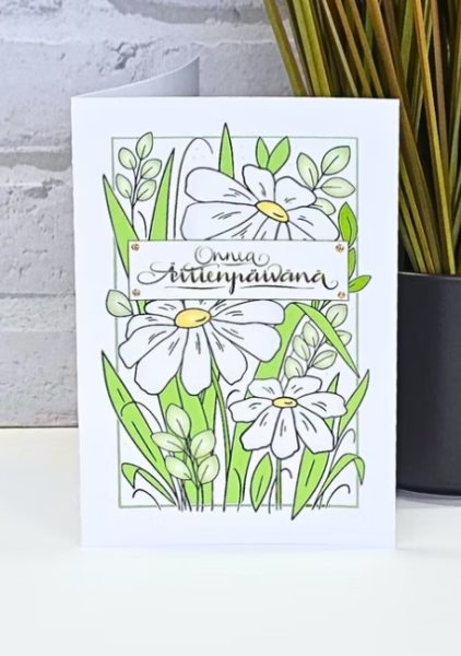 Lean Verstas äitienpäivä Onnea päivänkakkarat kortti