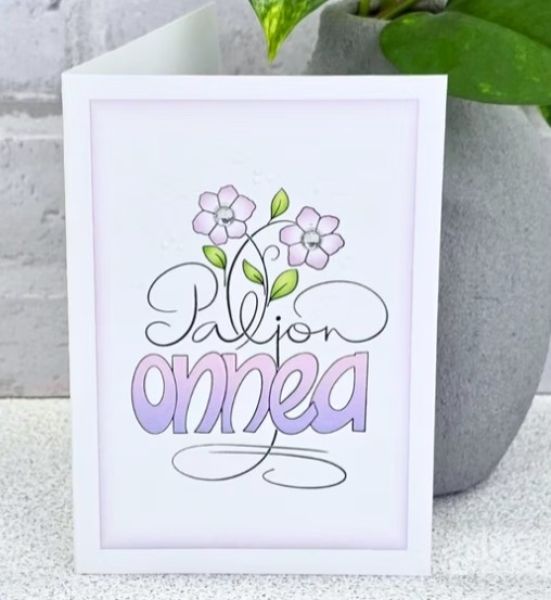 Lean verstas Paljon onnea violetti