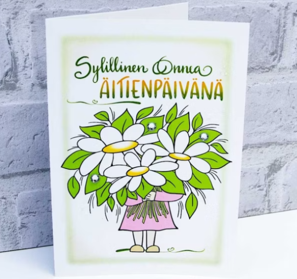 Lean Verstas äitienpäivänä sylillinen onnea kortti