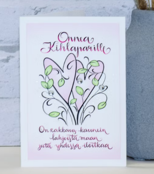 Lean Verstas onnea kihlaparille on rakkaus kaunein kortti
