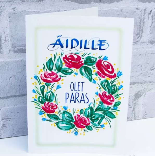 Lean Verstas äidille olet paras kranssi kortti