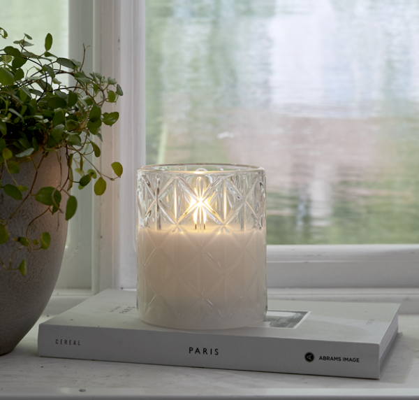 Ledkynttilä Flamme Romb kirkas 10 cm-2