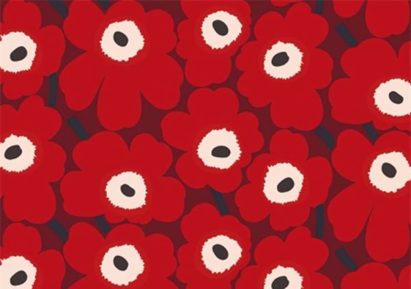 Marimekko Unikko viininpunainen kortti