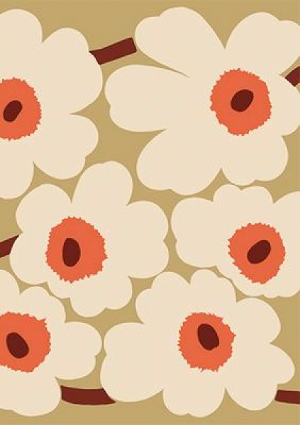 Marimekko Unikko beigeoranssi kortti