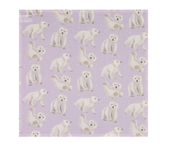 Metsola polar bear muslin cloth icy lilac-2
