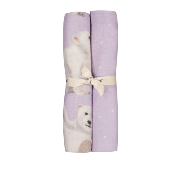 Metsola polar bear muslin cloth icy lilac-4