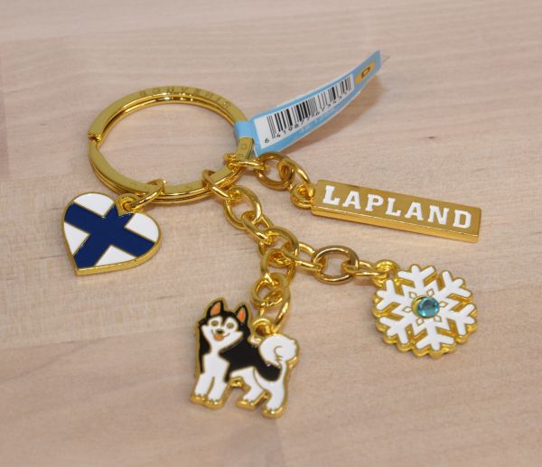 Mikebon Lapland husky kulta avaimenperä