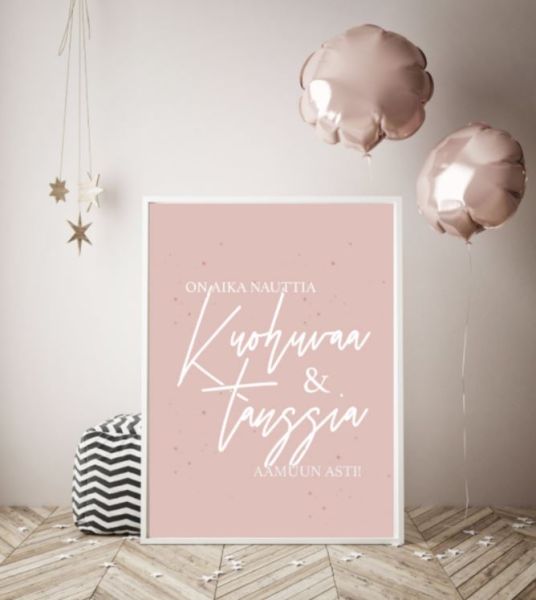 Tiinuska kuohuvaa roosa kortti