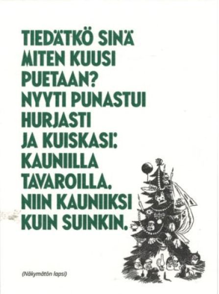Muumi kohopainettu kuusi kortti