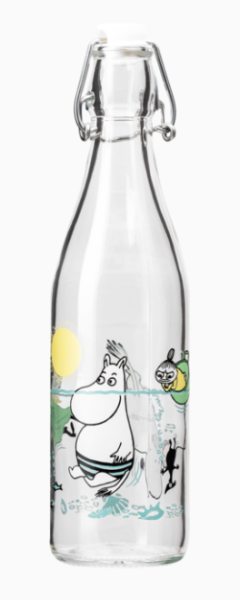 Muurla Muumi lasipullo Vilskettä vedessä-2