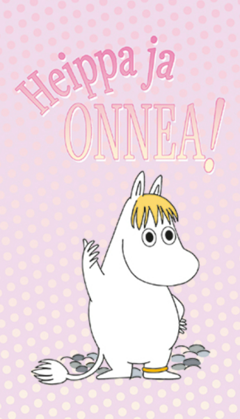 Muumi Niiskuneiti heippa ja onnea kortti