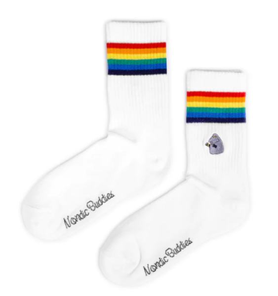 Naisten muumisukka Mörkö retro valkoinen